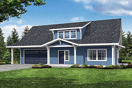 Cottage Country Craftsman Elevation of Plan 78432