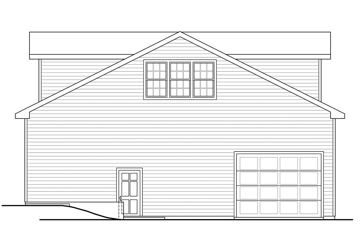 Traditional Rear Elevation of Plan 78433