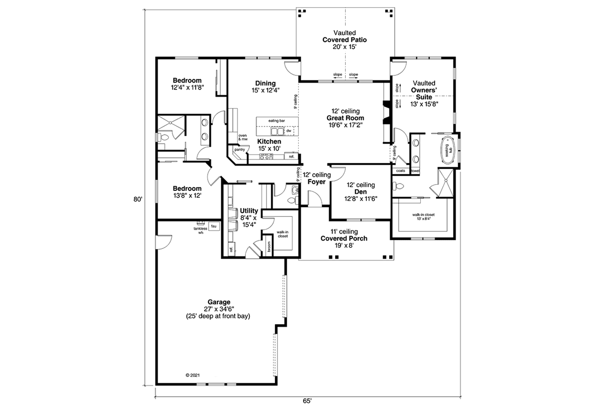 Contemporary Country Craftsman Level One of Plan 78440