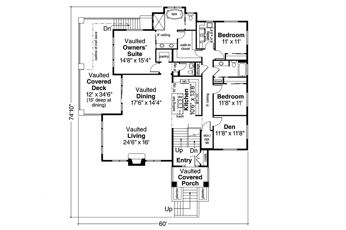 Contemporary Level One of Plan 78442