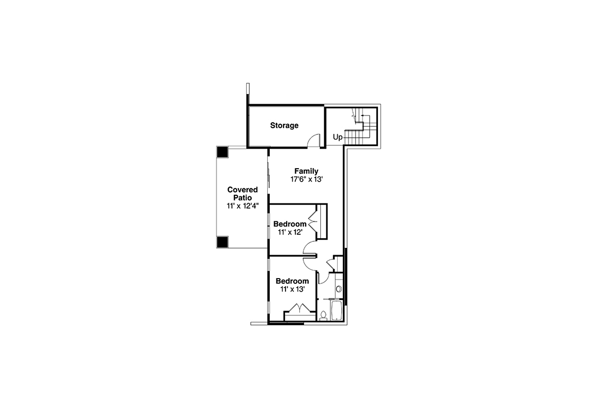 Contemporary Modern Ranch Lower Level of Plan 78445