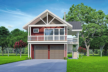 Country Craftsman Elevation of Plan 78446