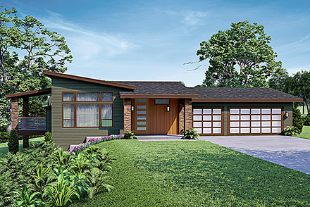 Contemporary Elevation of Plan 78448