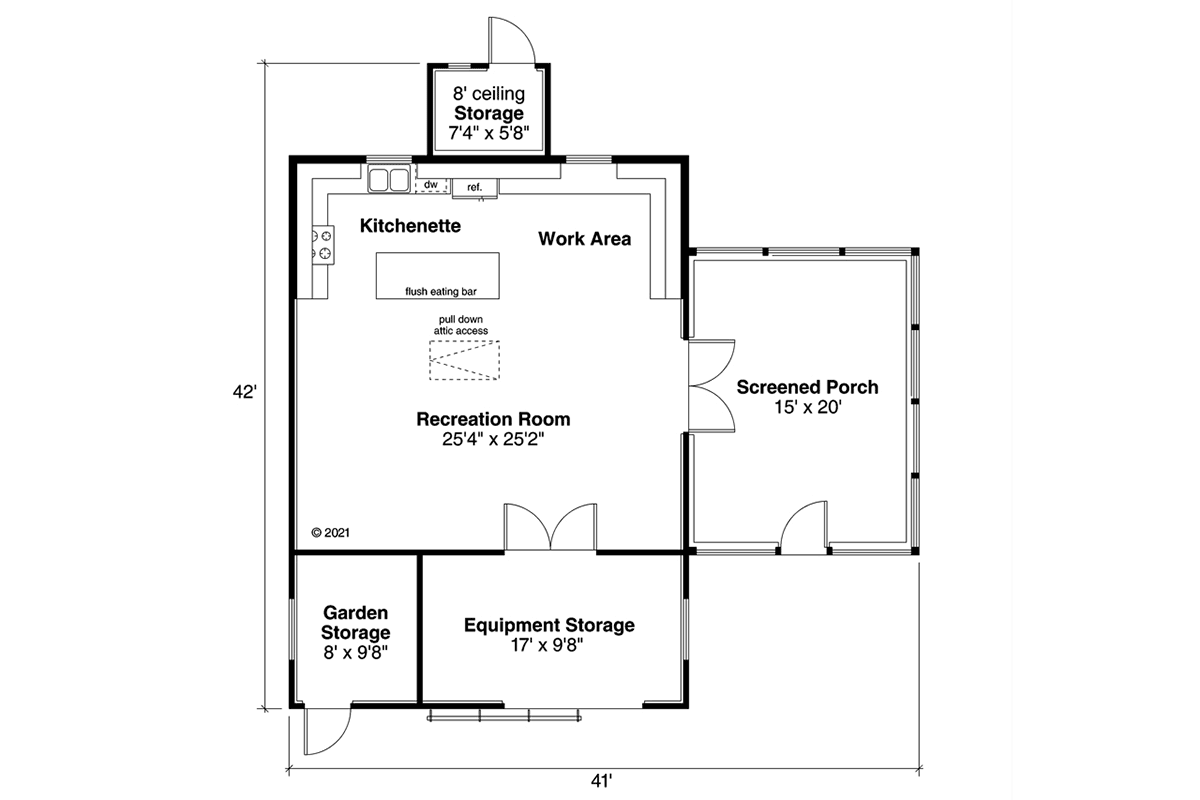 Cottage Level One of Plan 78450