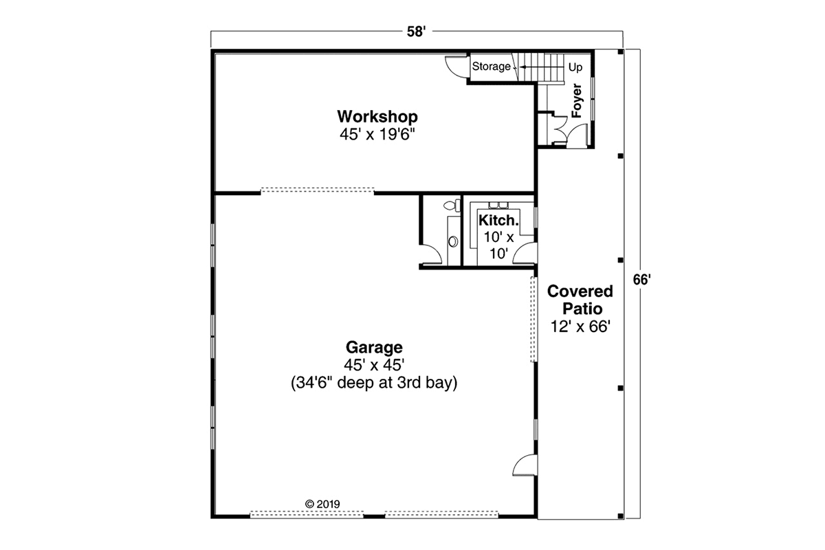 Bungalow Country Traditional Level One of Plan 78452