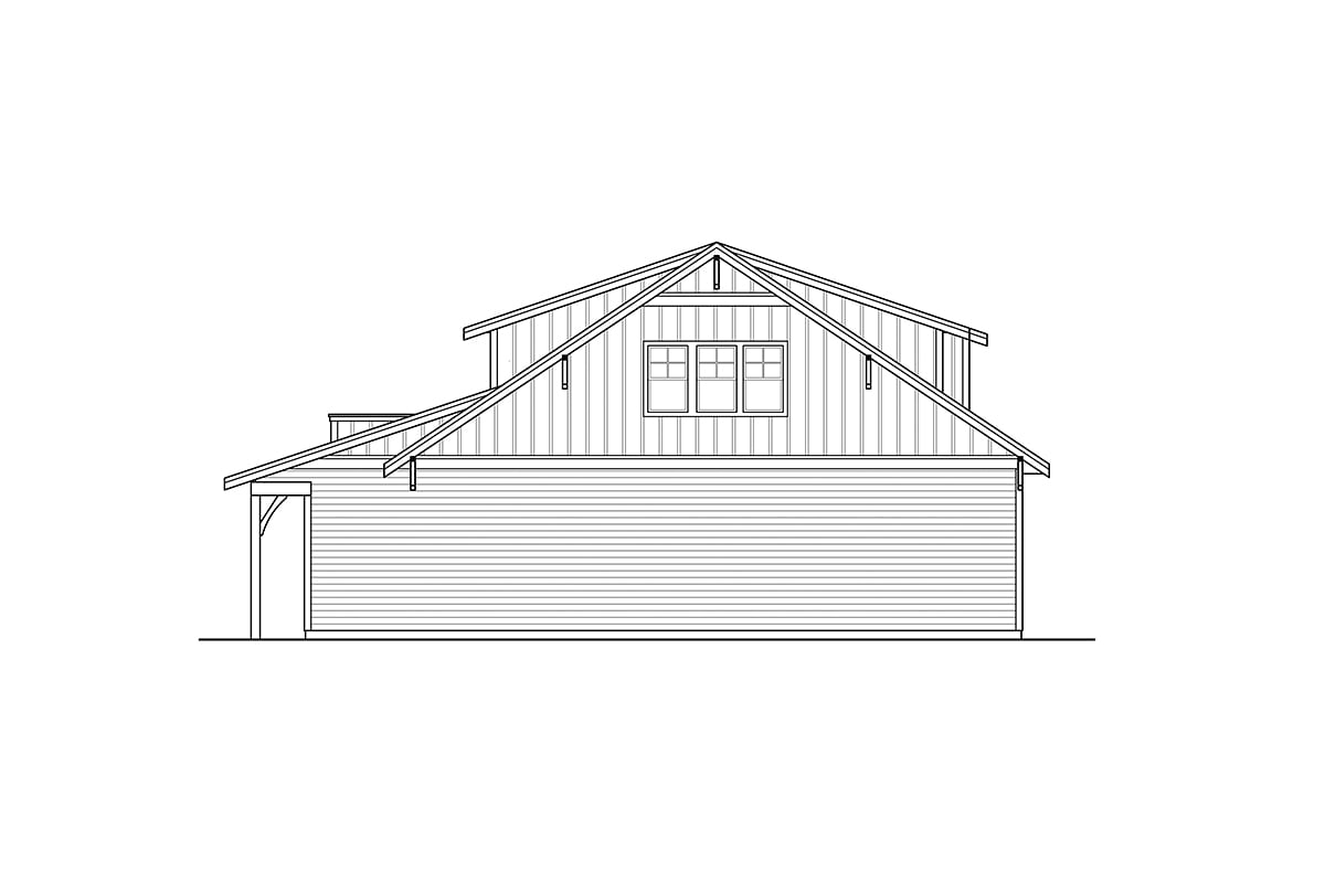 Bungalow Country Traditional Rear Elevation of Plan 78452