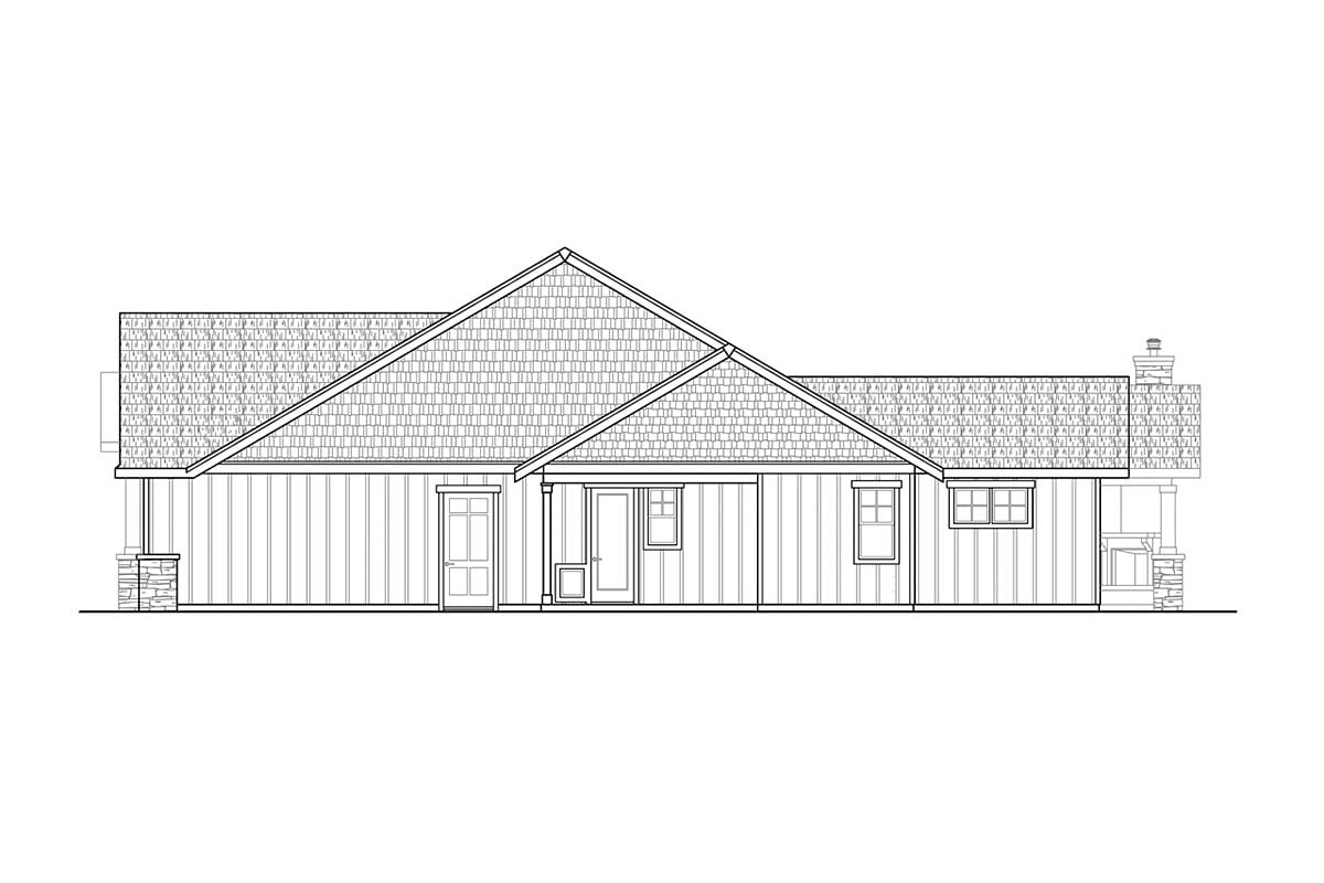 Cottage, Craftsman Plan with 2426 Sq. Ft., 2 Bedrooms, 2 Bathrooms, 2 Car Garage Picture 2