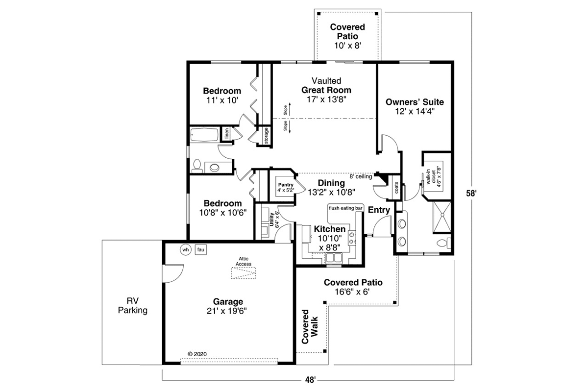 Country Ranch Traditional Level One of Plan 78457