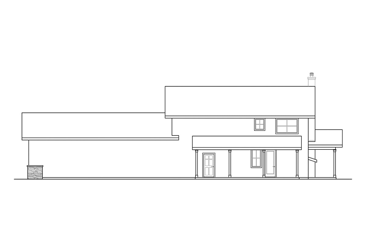 Southwest Traditional Rear Elevation of Plan 78459
