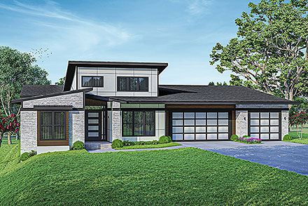 Contemporary Elevation of Plan 78461