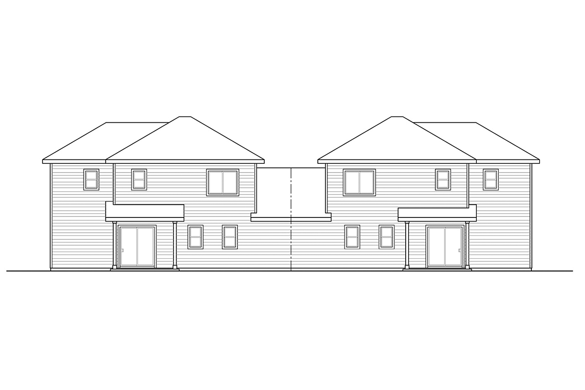 Country Craftsman Traditional Rear Elevation of Plan 78465