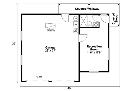 Garage Plan 78466 - 2 Car Garage Apartment First Level Plan