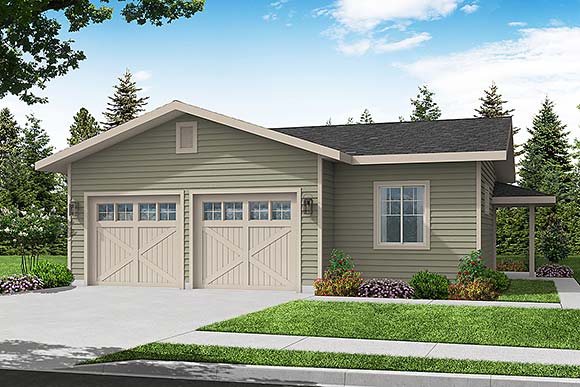 Cottage, Country 2 Car Garage Apartment Plan 78466 Elevation