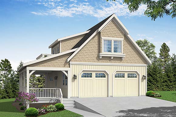 Garage-Living Plan 78469