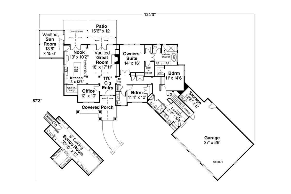 Craftsman Ranch Level One of Plan 78473