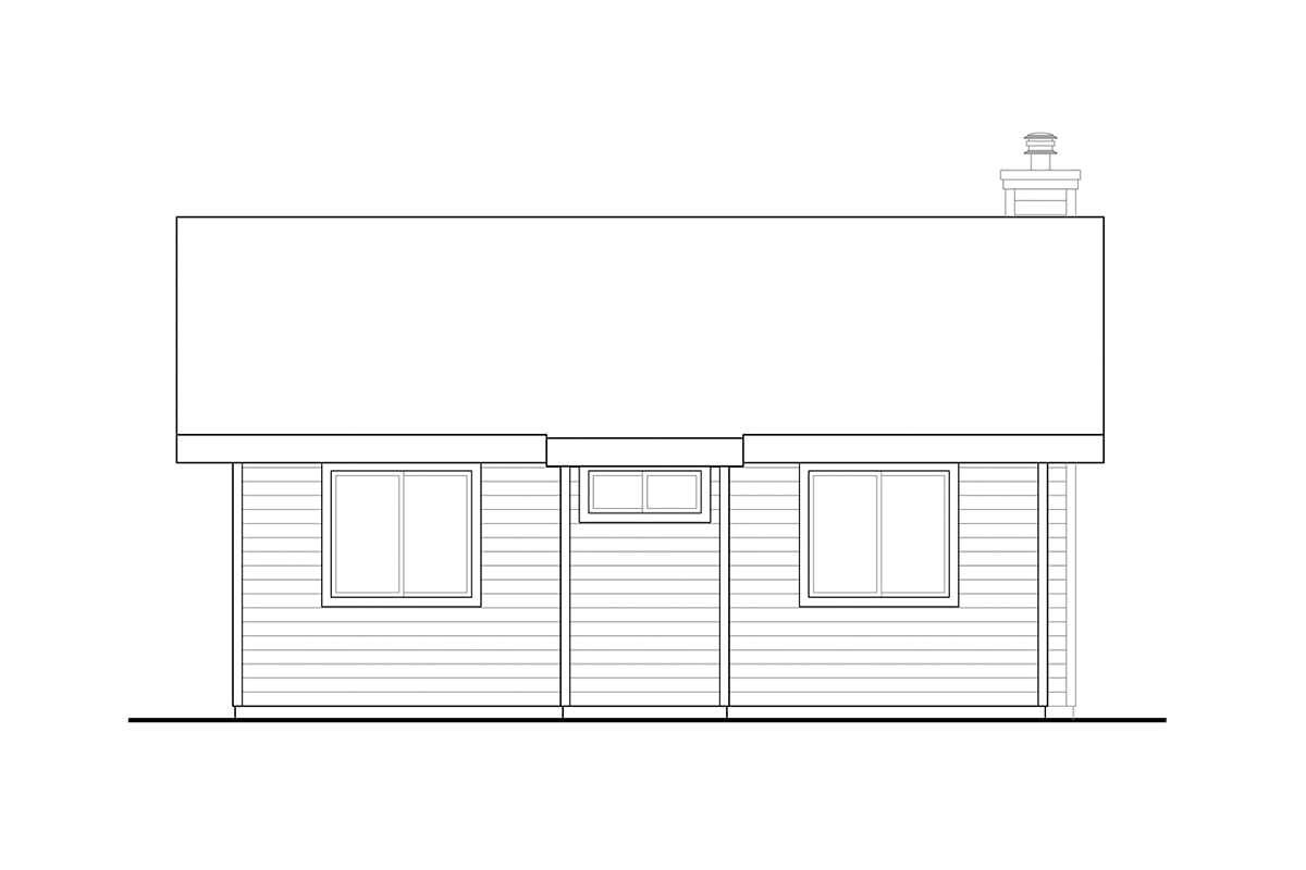 Cabin Contemporary Cottage Country Rear Elevation of Plan 78476