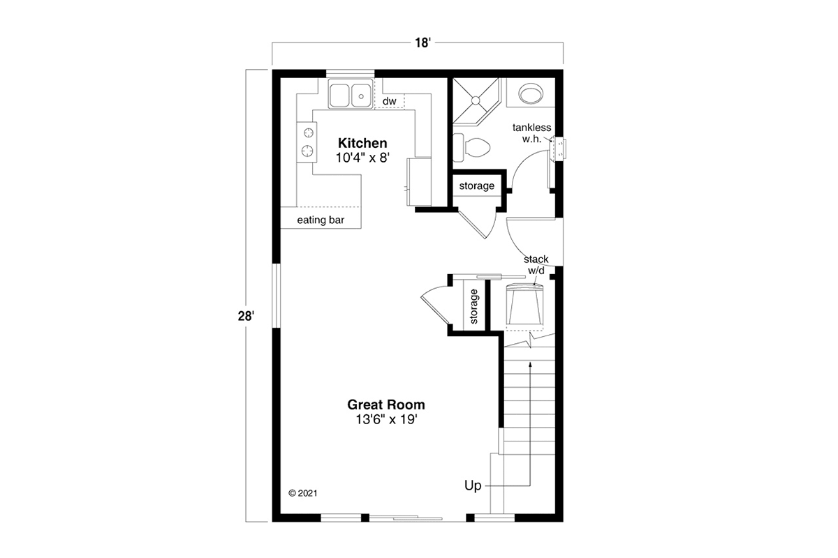 Cabin Cottage Country Traditional Level One of Plan 78483