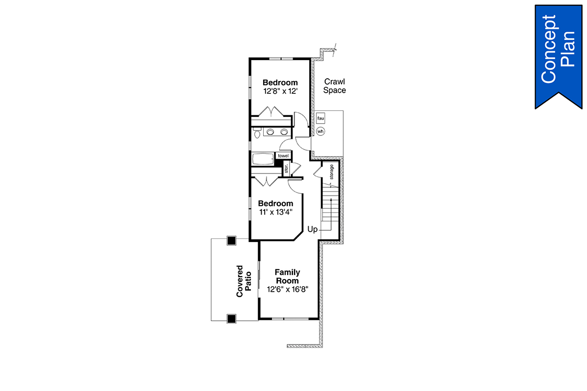 Contemporary Lower Level of Plan 78484