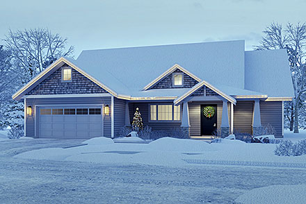Country Craftsman Traditional Elevation of Plan 78486