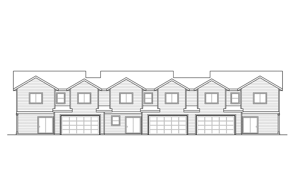 Country Craftsman Traditional Rear Elevation of Plan 78487