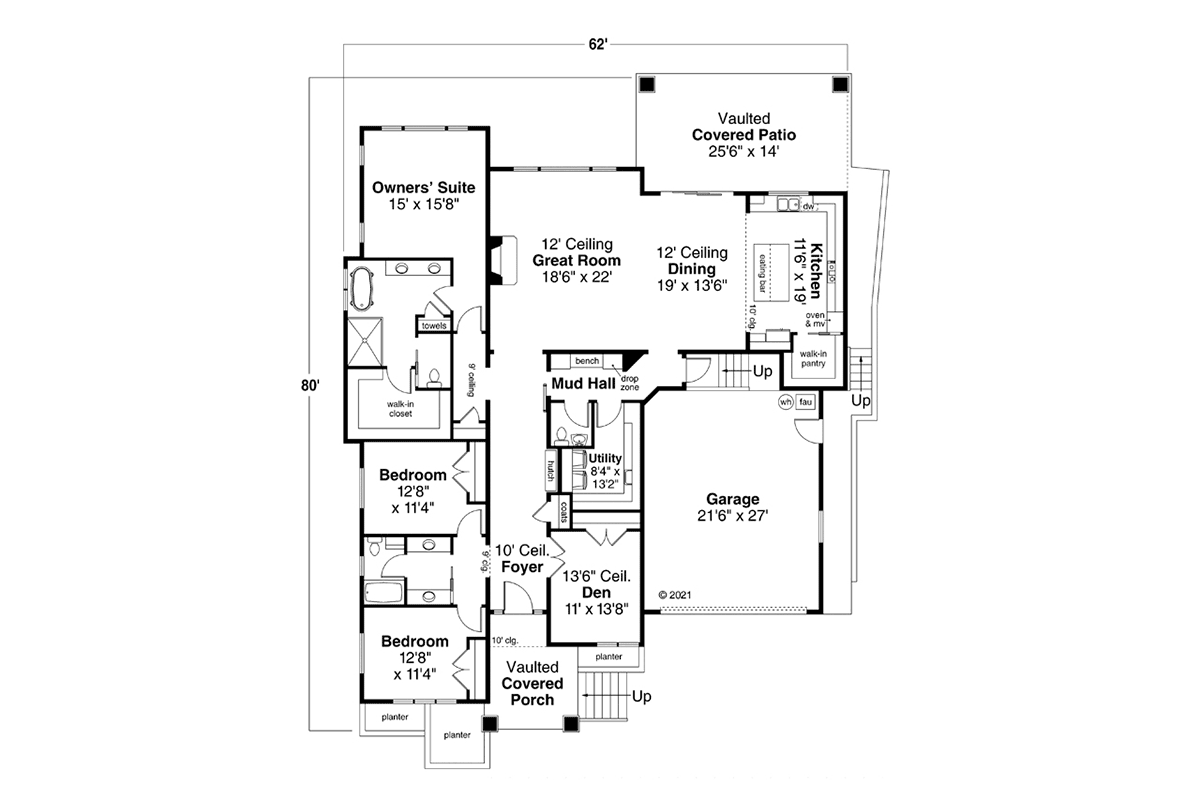 Contemporary Modern Level One of Plan 78489