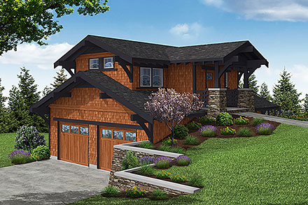 Craftsman Elevation of Plan 78490