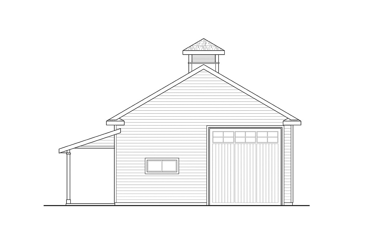 Country Traditional Rear Elevation of Plan 78494