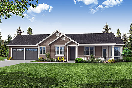 Country Ranch Traditional Elevation of Plan 78495