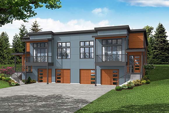 Multi-Family Plan 78498 Elevation