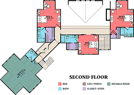 House Plan 78502 Second Level Plan