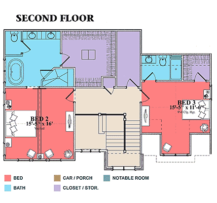 House Plan 78505 Second Level Plan