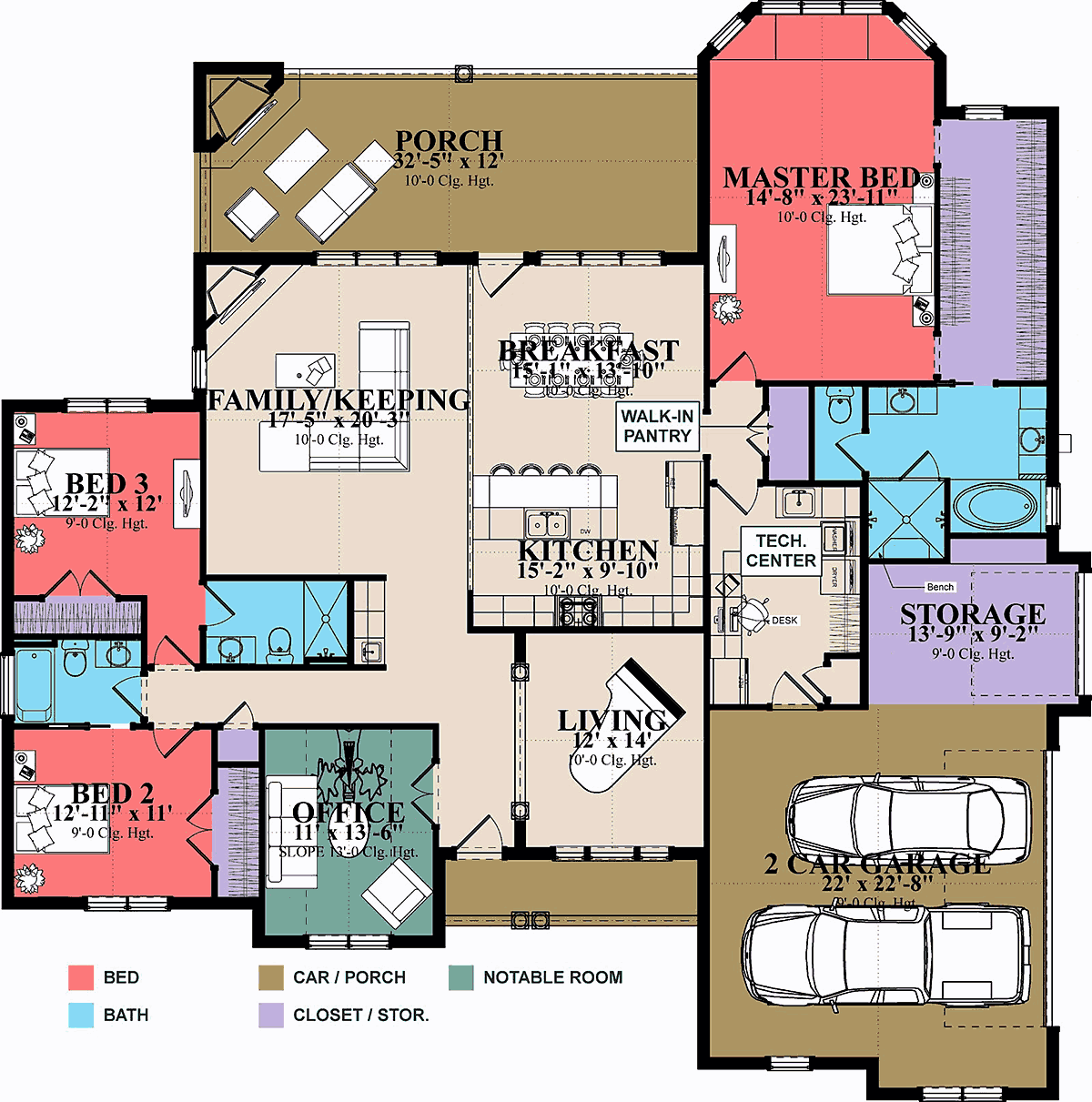 Cottage Traditional Tudor Level One of Plan 78509