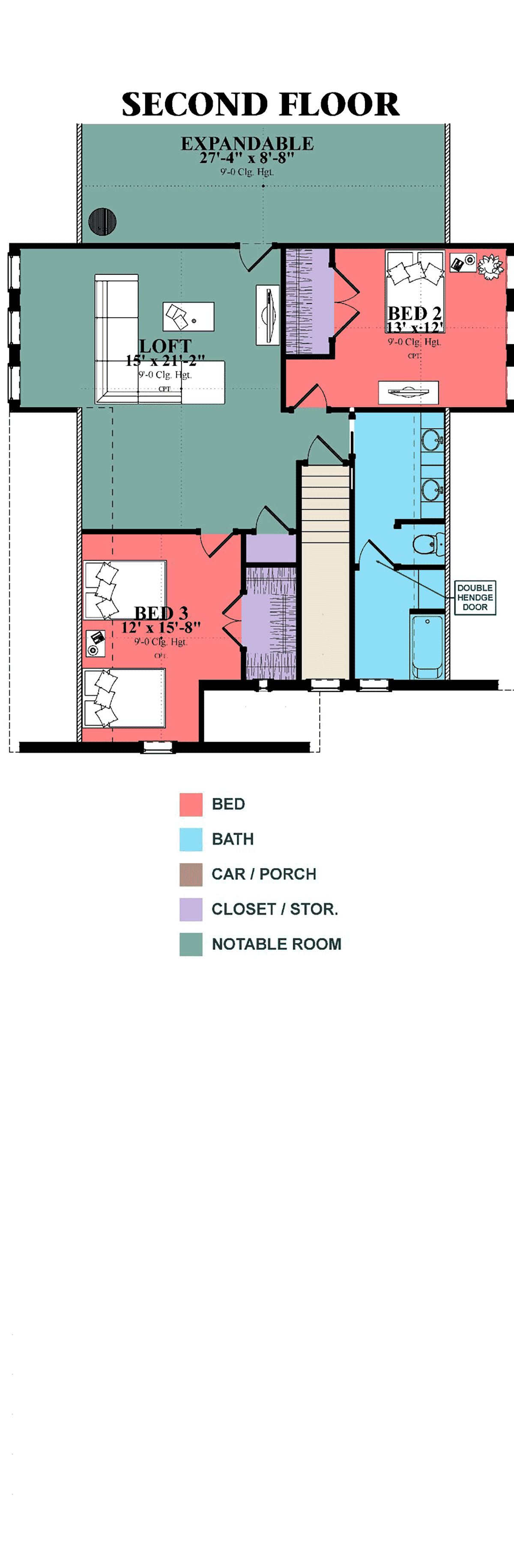 Bungalow Cottage Craftsman European Tudor Level Two of Plan 78516