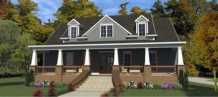 Country Farmhouse Southern Elevation of Plan 78520