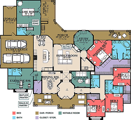 House Plan 78526 First Level Plan