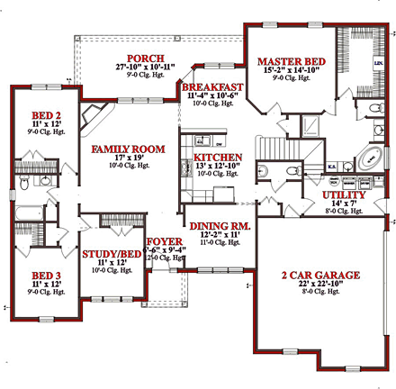 House Plan 78611 First Level Plan