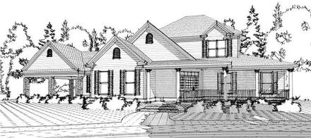 Country Farmhouse Traditional Elevation of Plan 78622