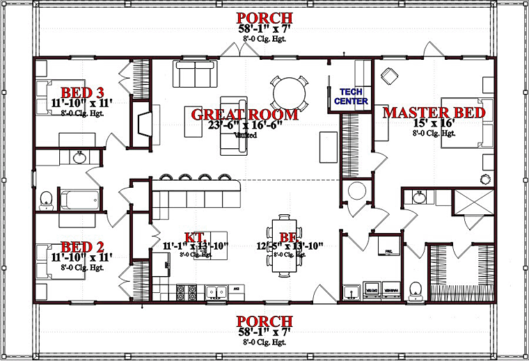 Cabin Coastal Level One of Plan 78631