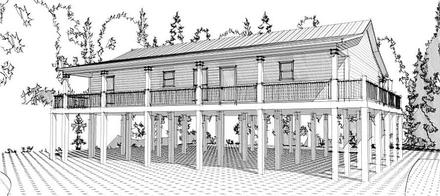 Cabin Coastal Elevation of Plan 78631