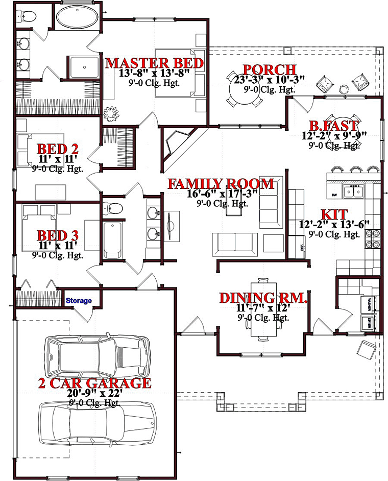 Colonial Traditional Level One of Plan 78638
