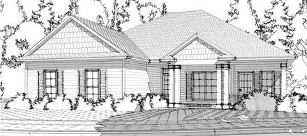 Colonial Traditional Elevation of Plan 78638