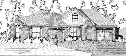 European Traditional Elevation of Plan 78639