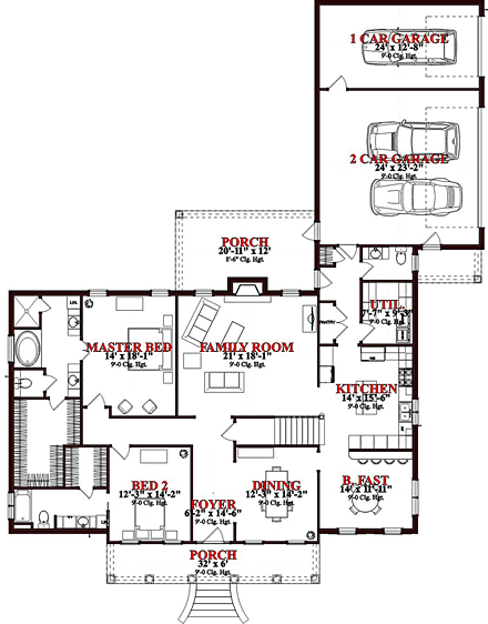 House Plan 78647 First Level Plan