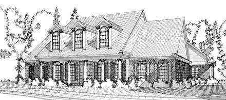 Colonial Country European Elevation of Plan 78647