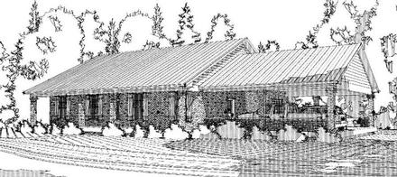 Colonial Country Ranch Elevation of Plan 78655
