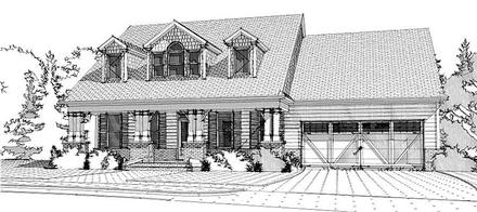 Cape Cod Country Traditional Elevation of Plan 78656