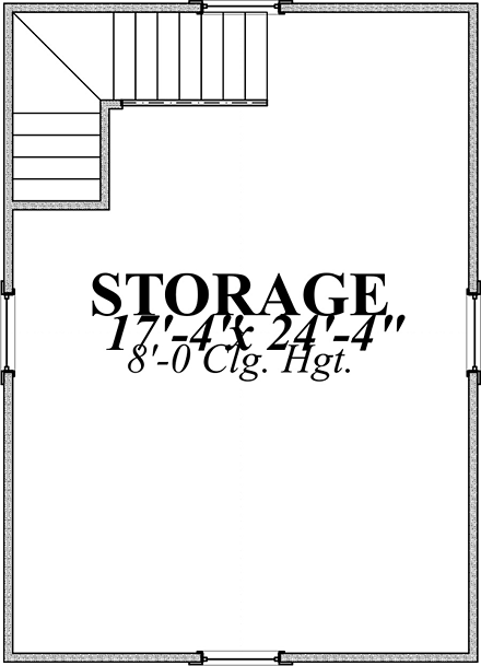 Garage Plan 78664 - 1 Car Garage Second Level Plan