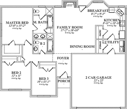 House Plan 78700 First Level Plan