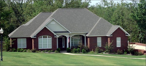 Traditional Plan with 2293 Sq. Ft., 4 Bedrooms, 2 Bathrooms, 2 Car Garage Elevation