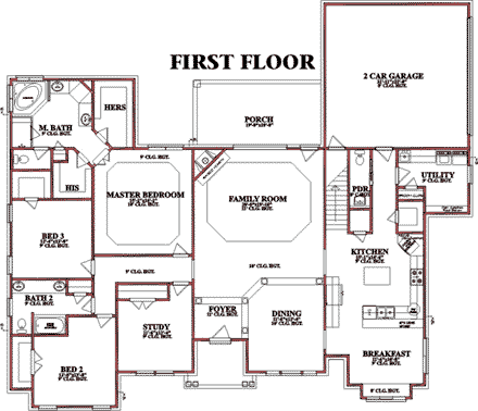 House Plan 78721 First Level Plan